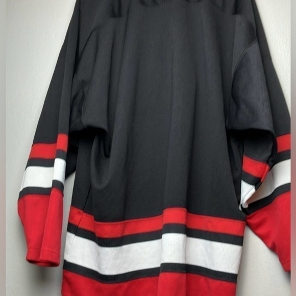 Vintage Planet Hollywood hockey Jersey Mens Size XL Black Red White 90s Logo - Picture 4 of 9